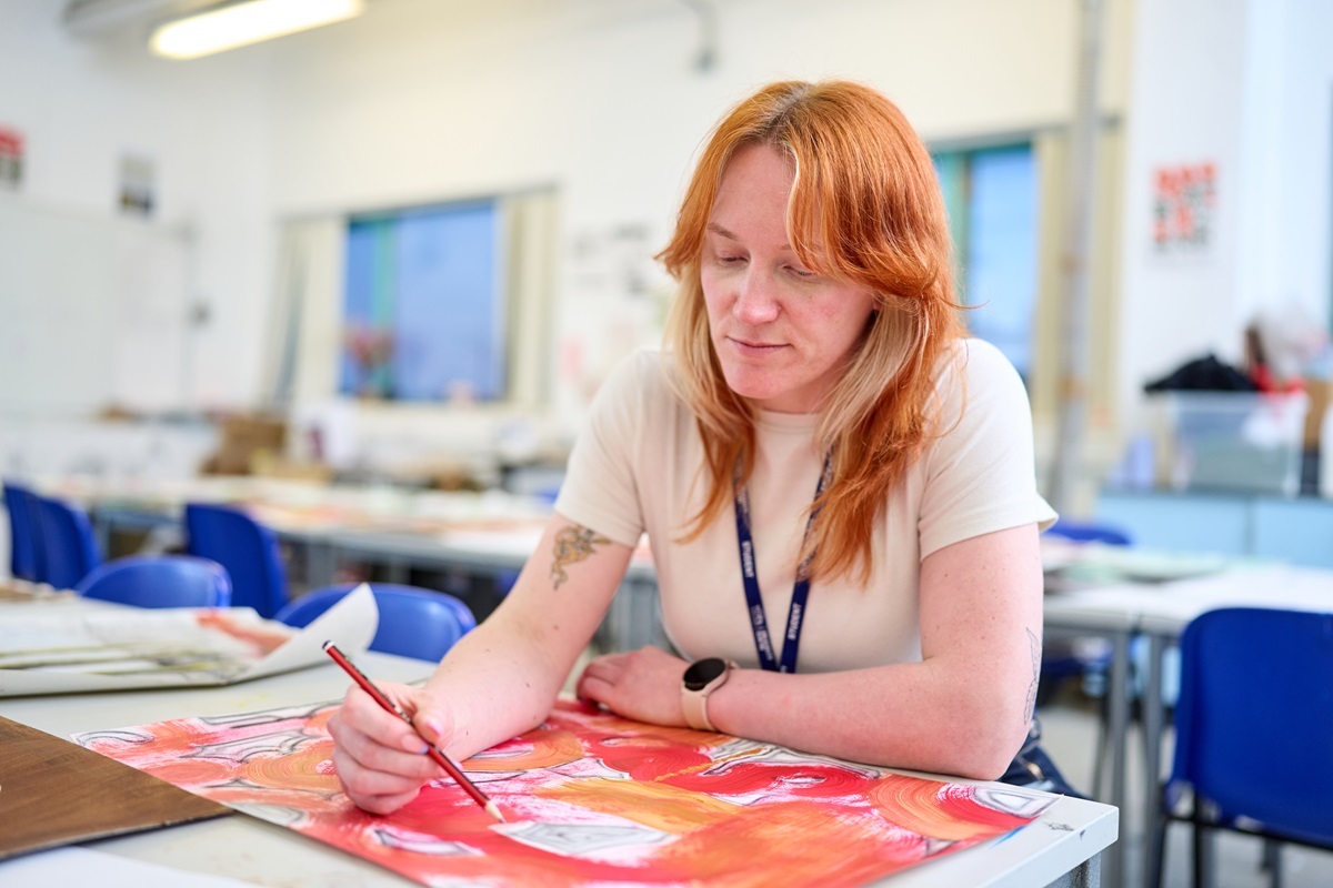A student draws Painting Drawing