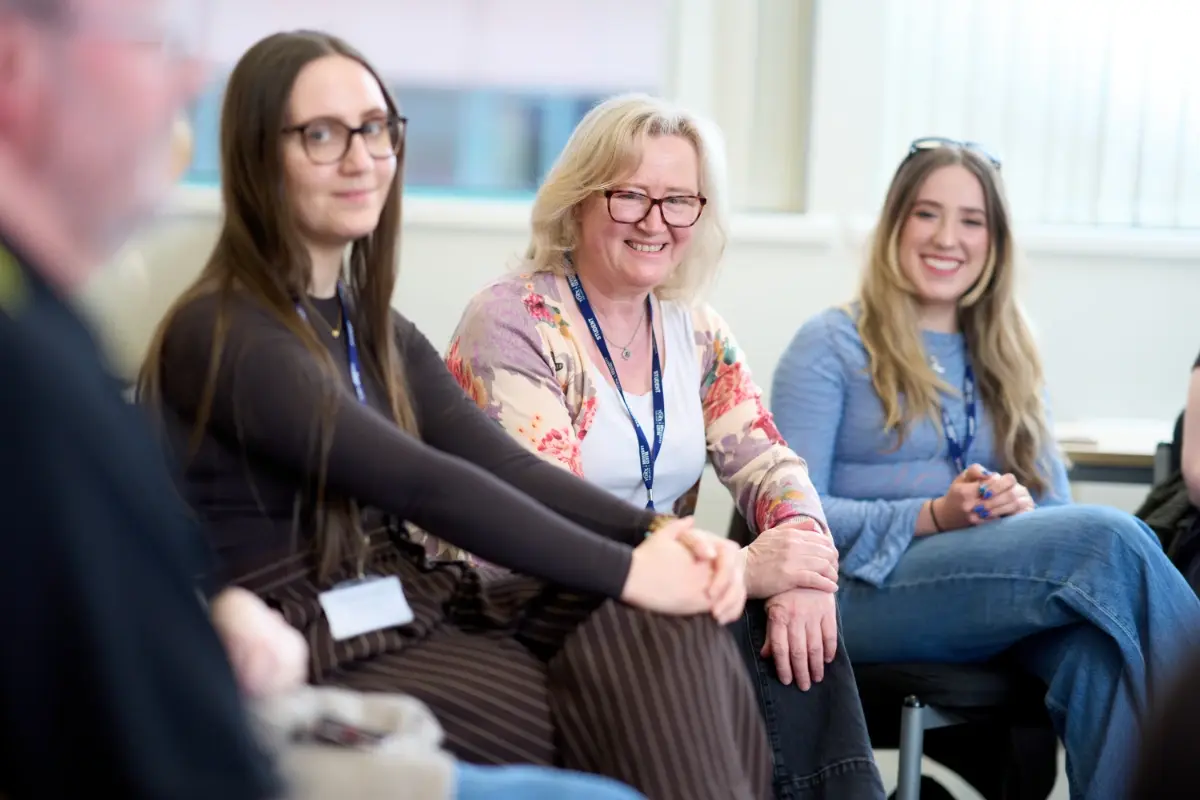 Adult students class smiling
