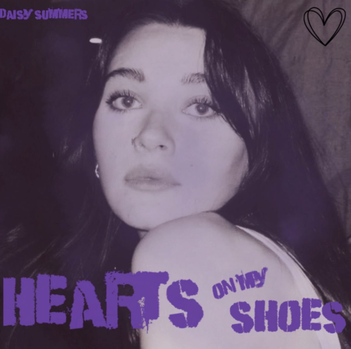 Daisy Summers Hearts on my Shoes single artwork shows her looking over the shoulder at the camera
