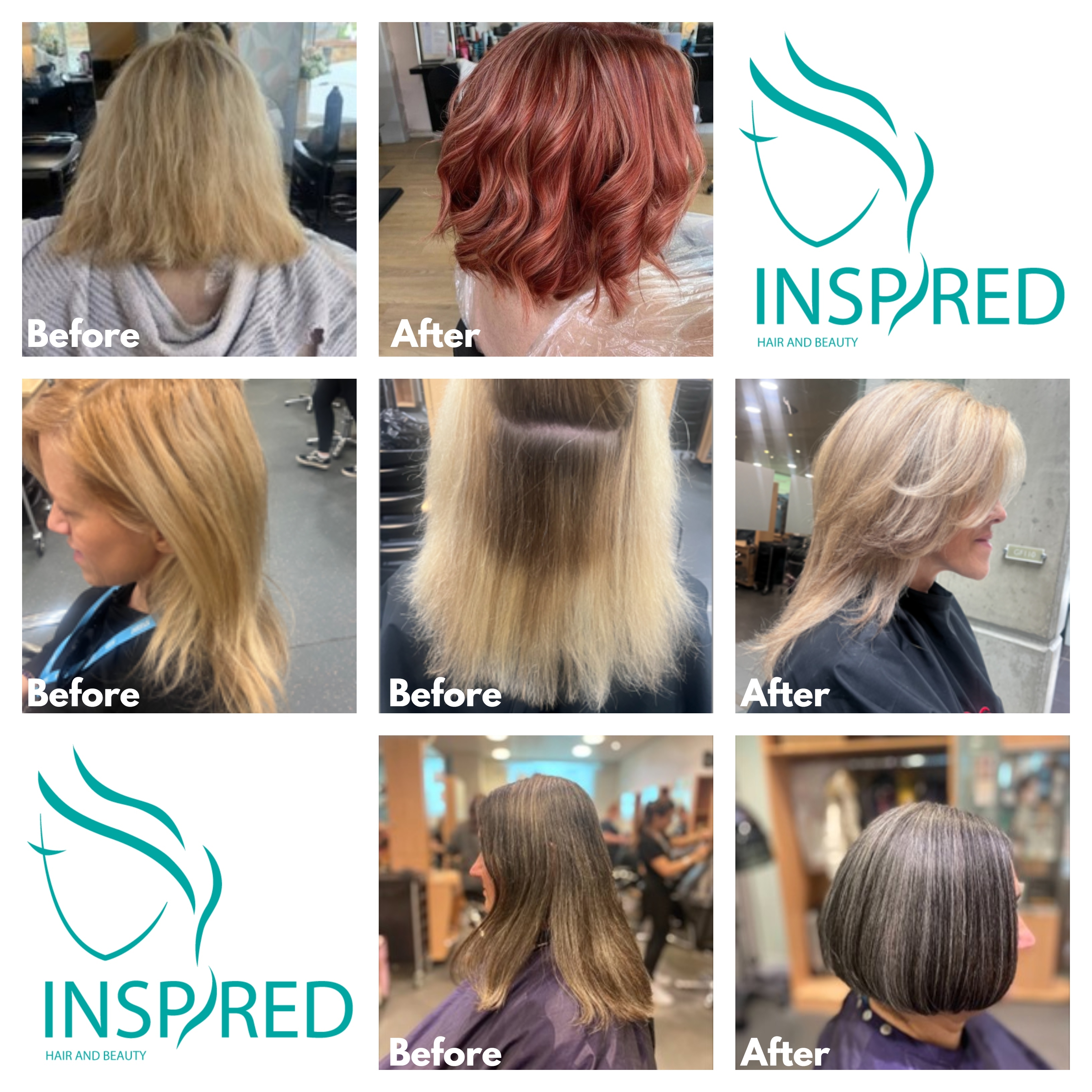 Hair styles before and after Inspired hair salon