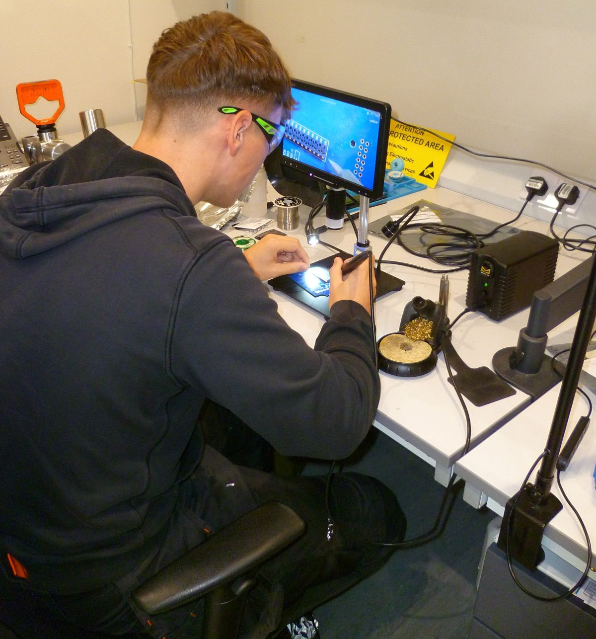 Joe Jackson soldering at C Kore
