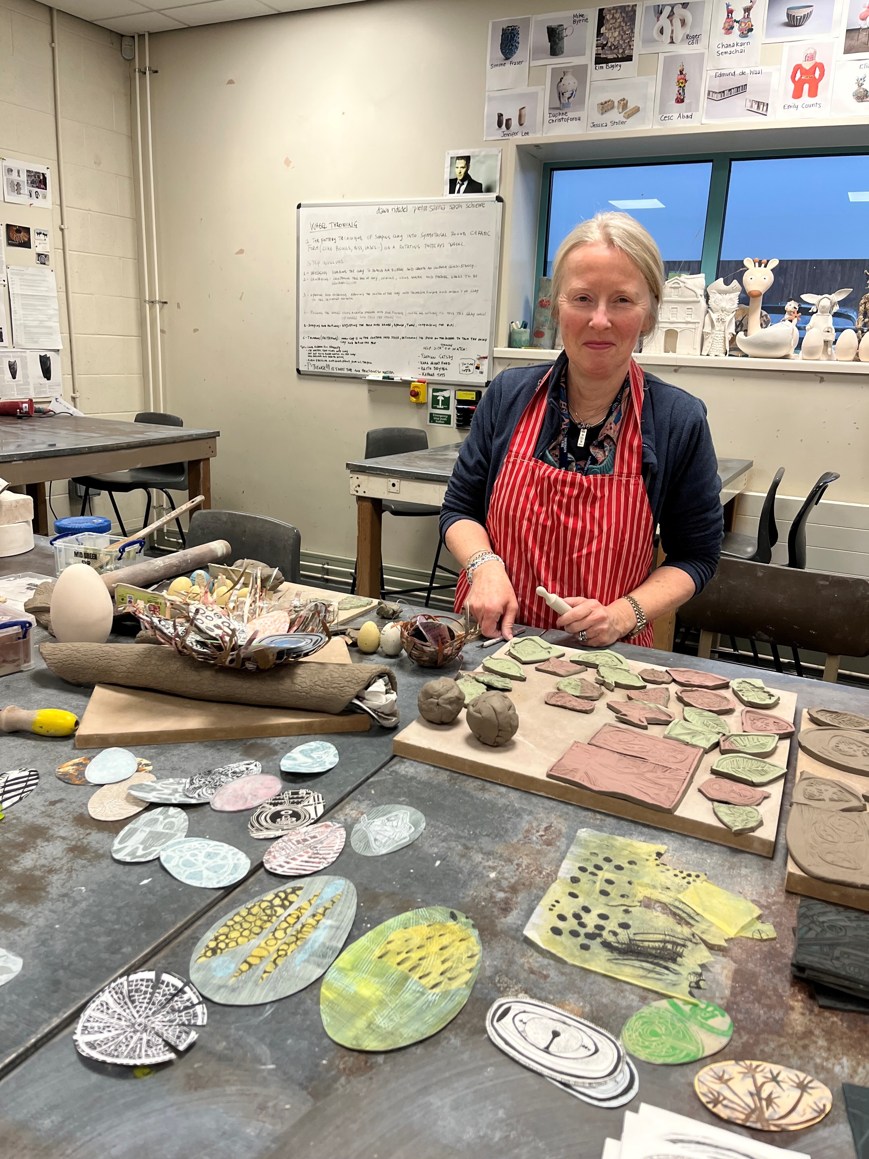 Lisa doing ceramics