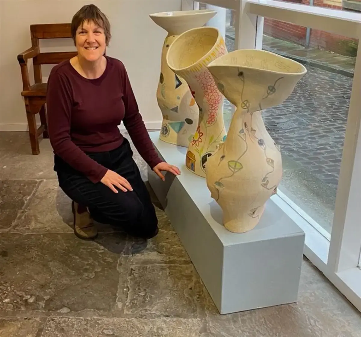 Nicky Francome exhibiting ceramics at Friargate