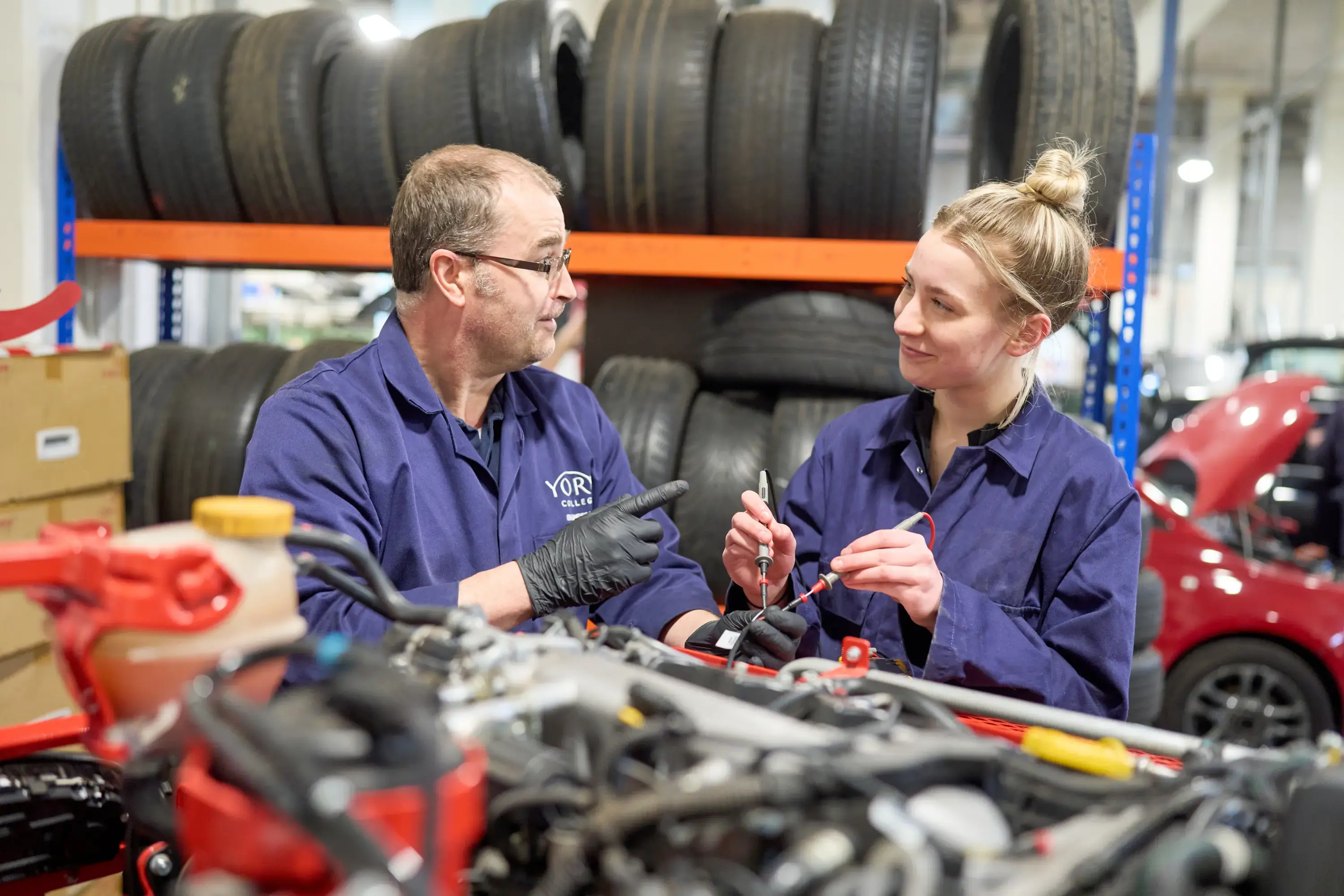 Student with motor vehicle tutor