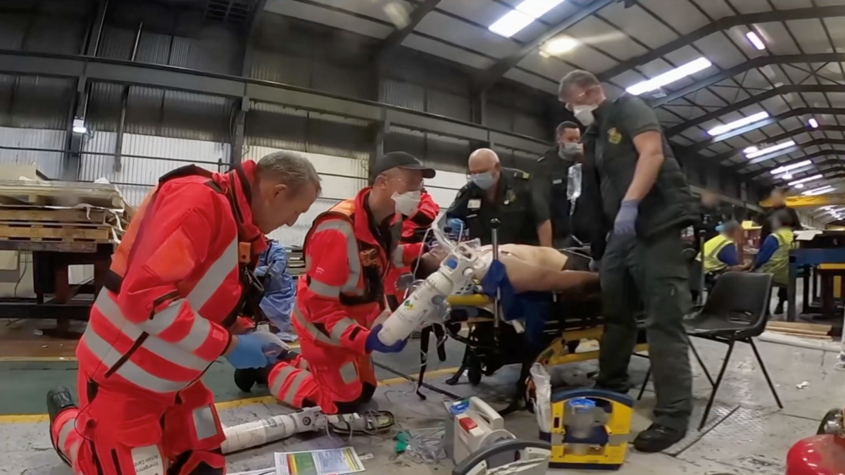 Team prepping to do medical coma procedure