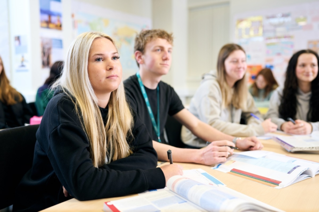 Students listening to the Law tutor