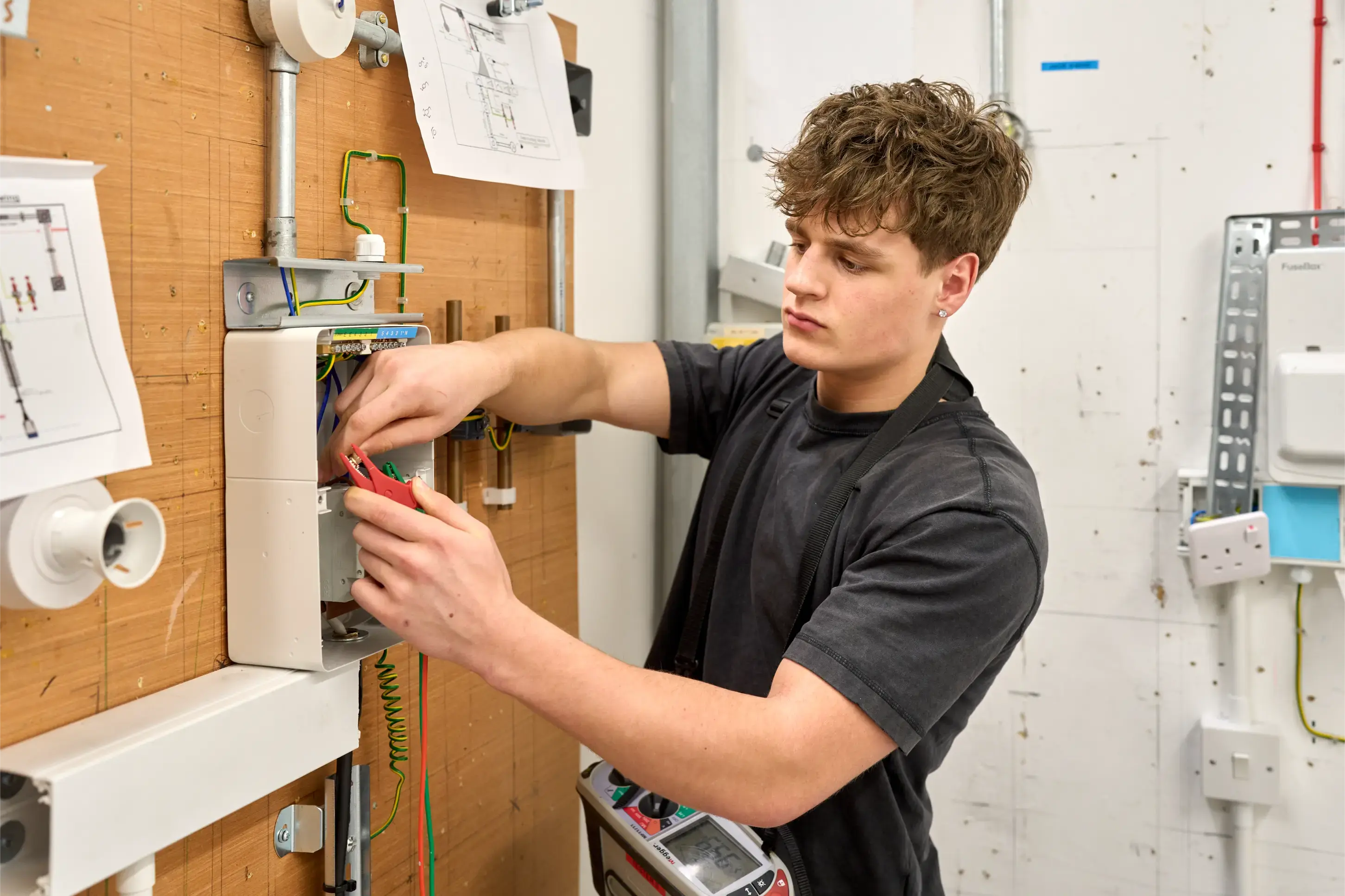 Students in electrical workshop